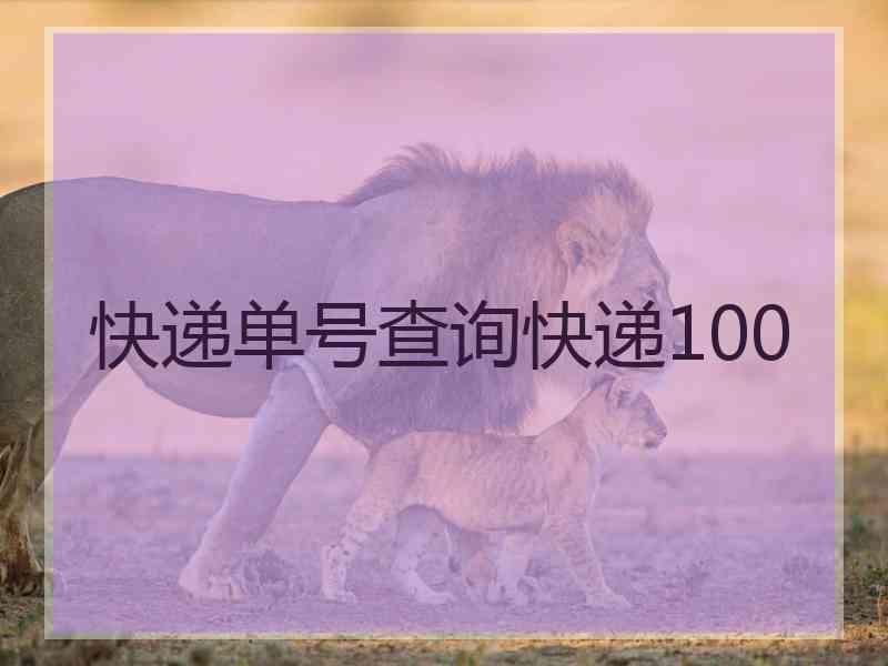 快递单号查询快递100