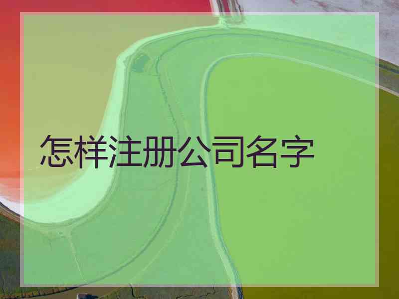 怎样注册公司名字