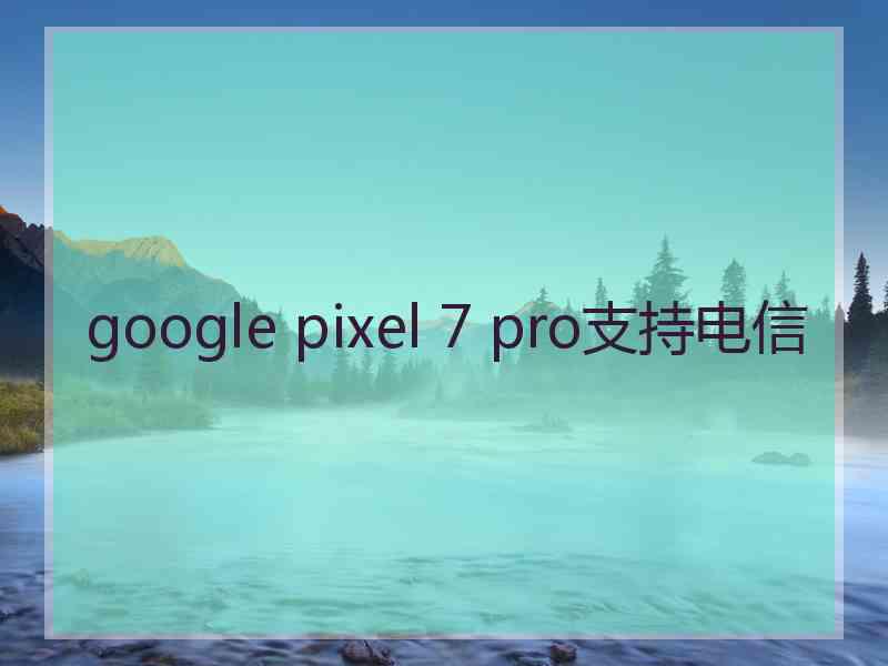 google pixel 7 pro支持电信