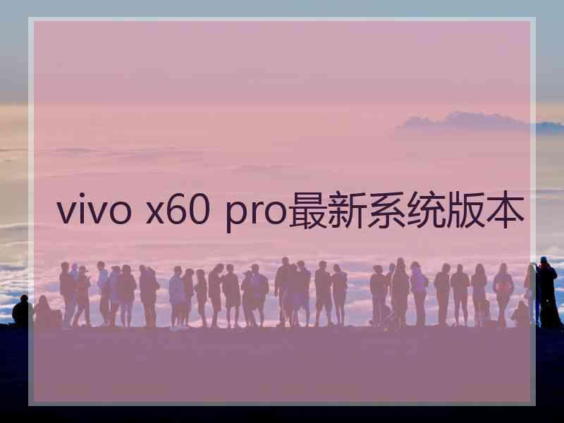 vivo x60 pro最新系统版本