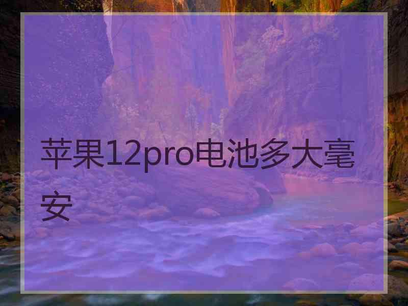 苹果12pro电池多大毫安