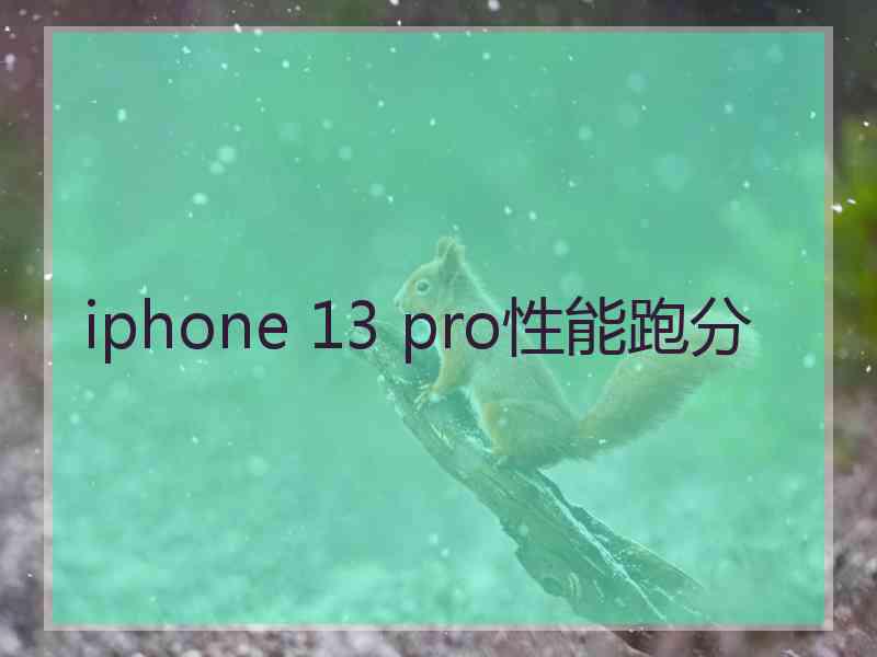 iphone 13 pro性能跑分