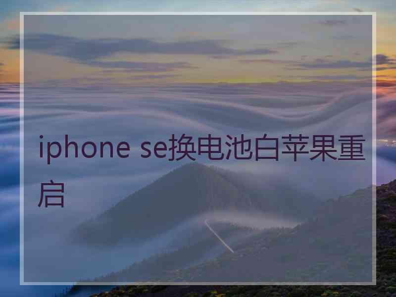 iphone se换电池白苹果重启