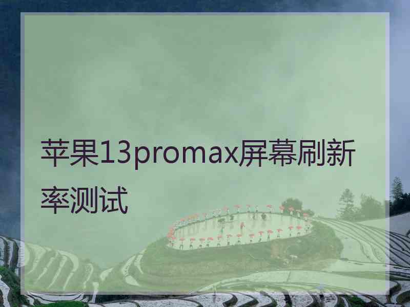 苹果13promax屏幕刷新率测试