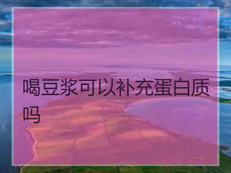 喝豆浆可以补充蛋白质吗