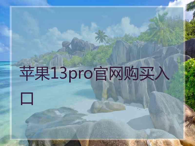 苹果13pro官网购买入口