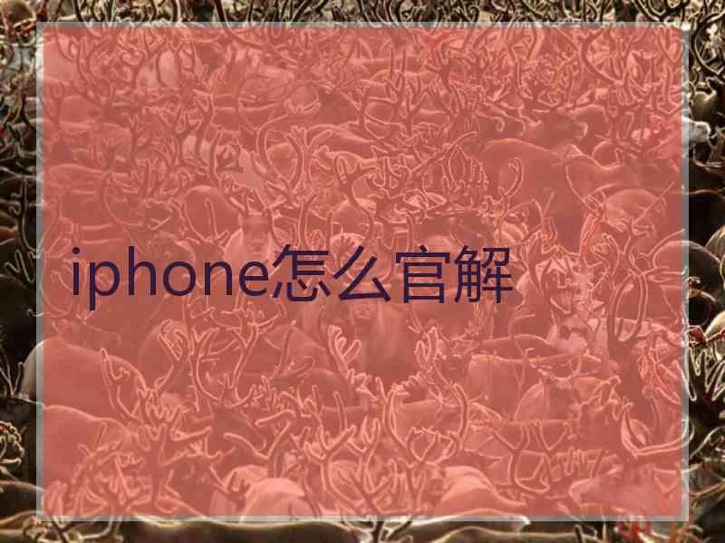 iphone怎么官解