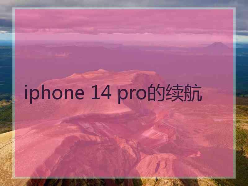 iphone 14 pro的续航