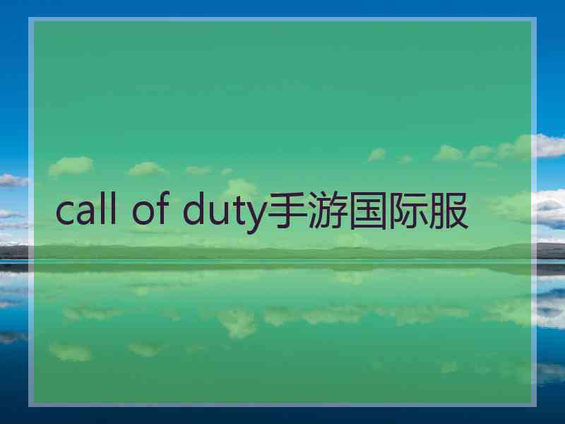 call of duty手游国际服