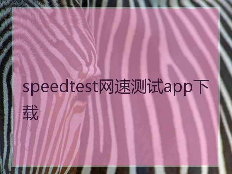 speedtest网速测试app下载