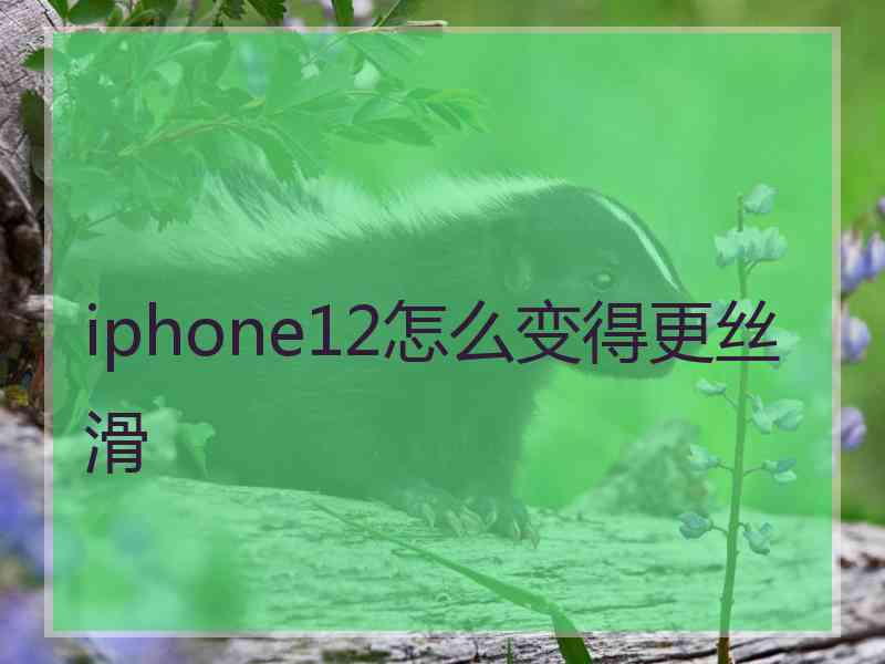 iphone12怎么变得更丝滑