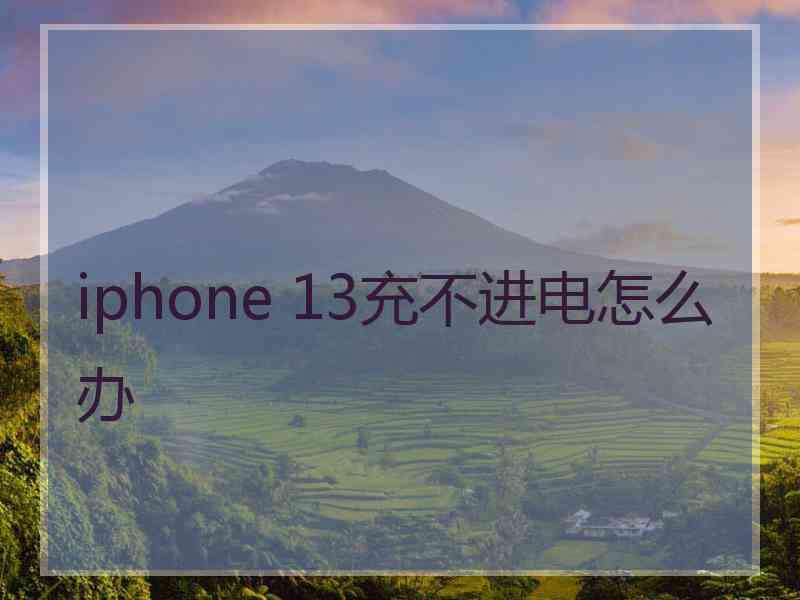 iphone 13充不进电怎么办