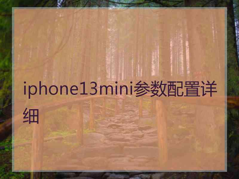 iphone13mini参数配置详细