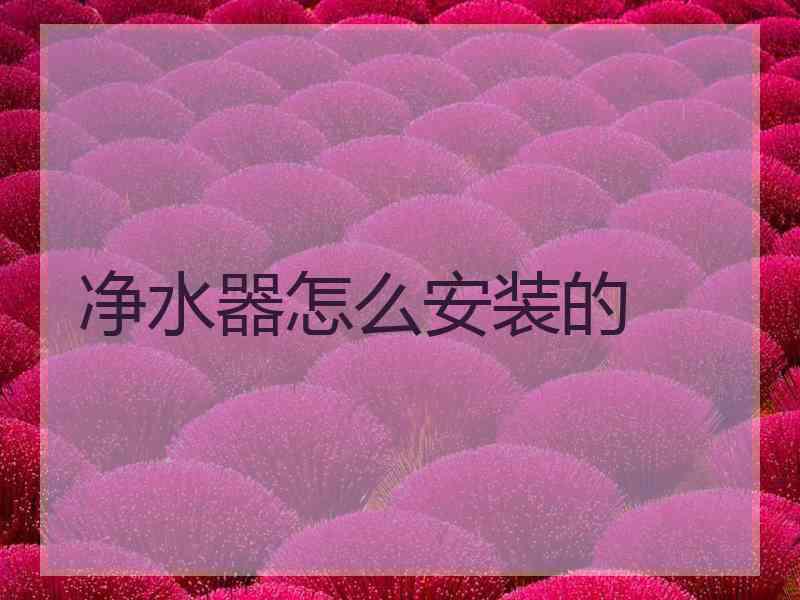 净水器怎么安装的