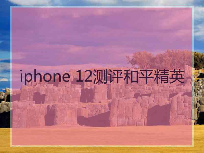 iphone 12测评和平精英