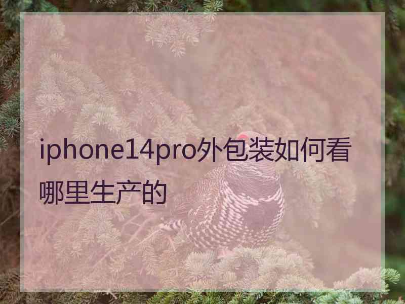 iphone14pro外包装如何看哪里生产的