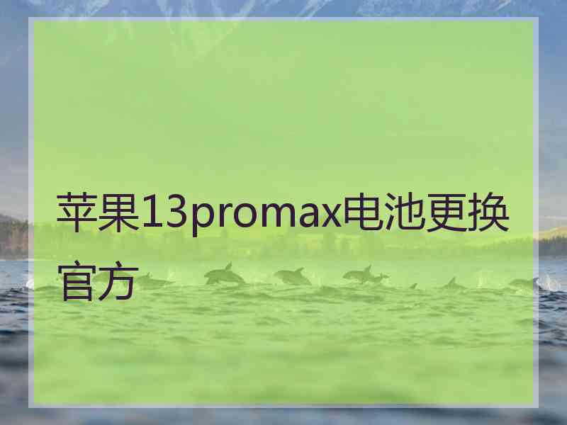 苹果13promax电池更换官方