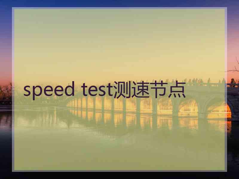 speed test测速节点