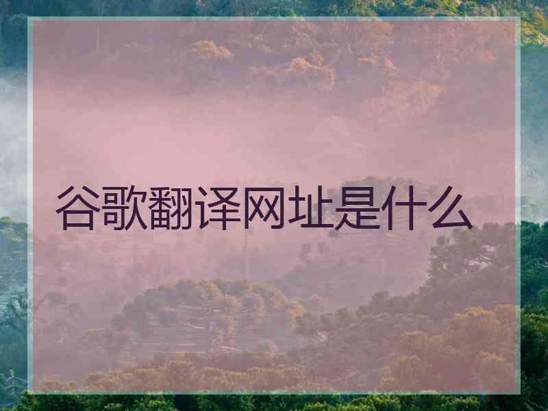 谷歌翻译网址是什么