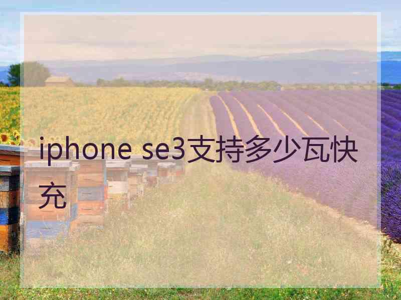 iphone se3支持多少瓦快充