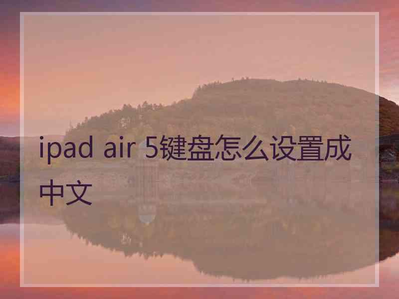 ipad air 5键盘怎么设置成中文