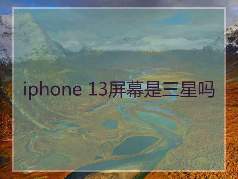 iphone 13屏幕是三星吗