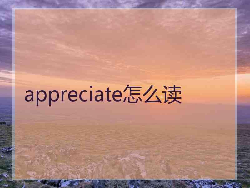 appreciate怎么读