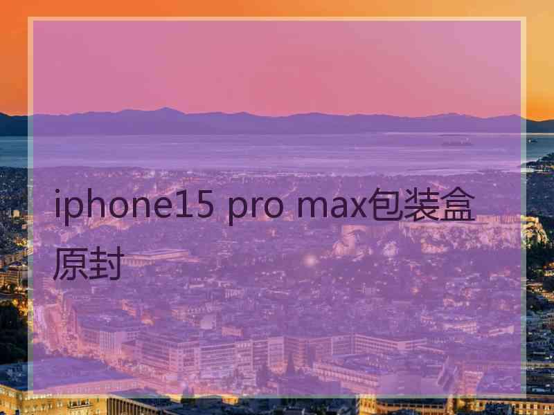 iphone15 pro max包装盒原封