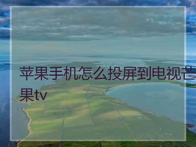 苹果手机怎么投屏到电视芒果tv