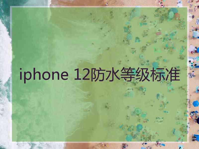 iphone 12防水等级标准