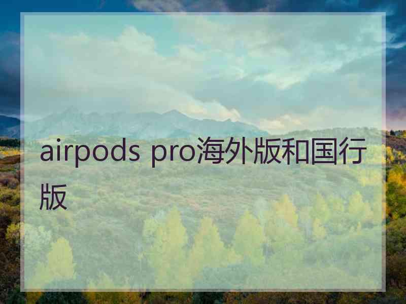 airpods pro海外版和国行版