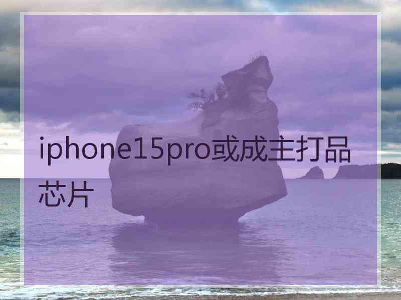 iphone15pro或成主打品芯片