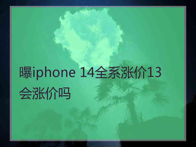 曝iphone 14全系涨价13会涨价吗