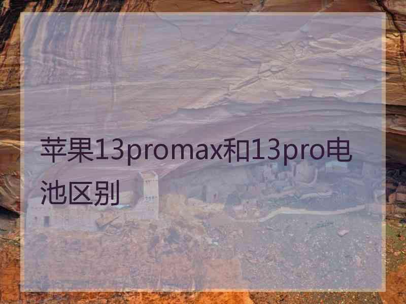 苹果13promax和13pro电池区别