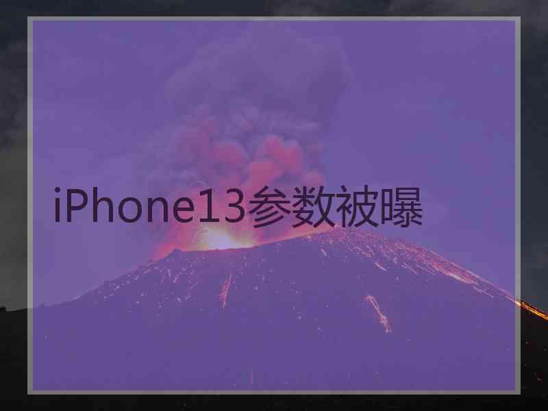 iPhone13参数被曝