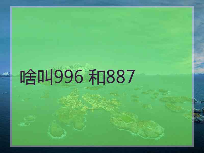 啥叫996 和887