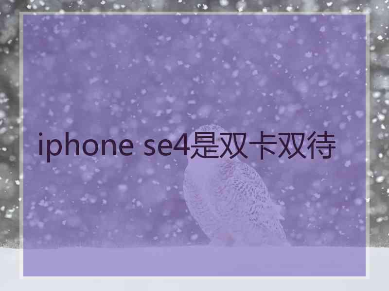 iphone se4是双卡双待