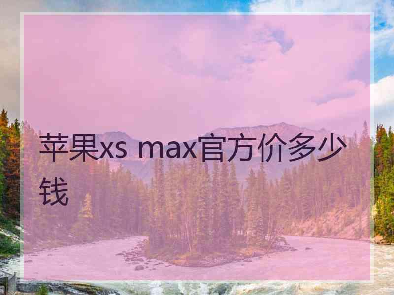 苹果xs max官方价多少钱