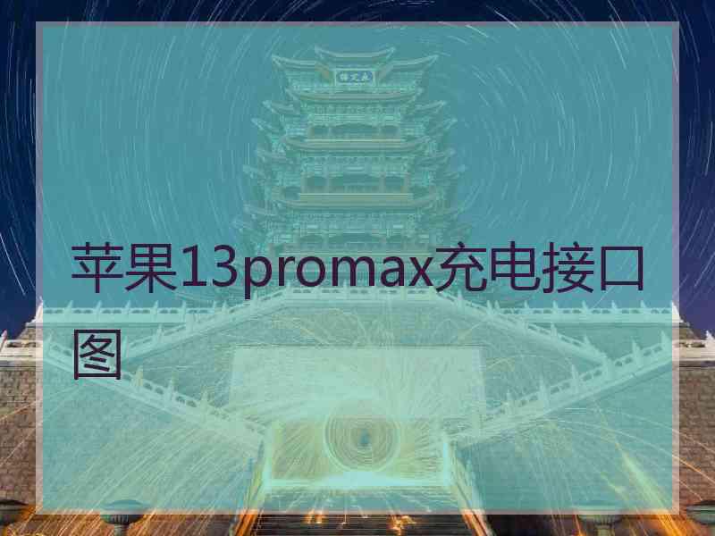 苹果13promax充电接口图