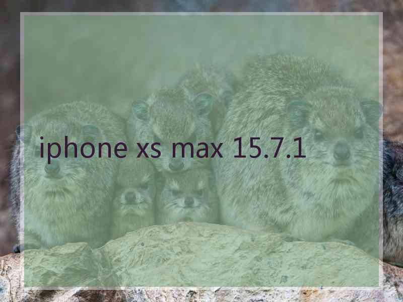 iphone xs max 15.7.1