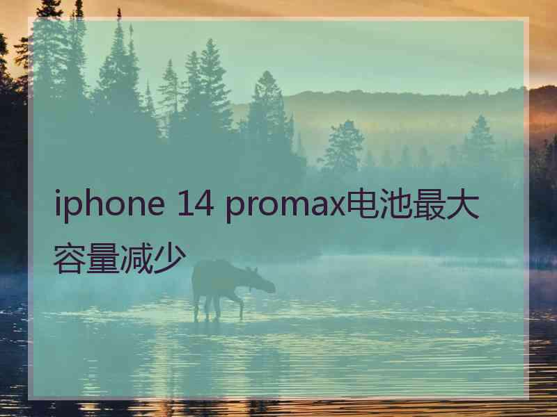 iphone 14 promax电池最大容量减少