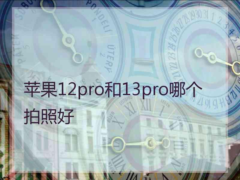 苹果12pro和13pro哪个拍照好