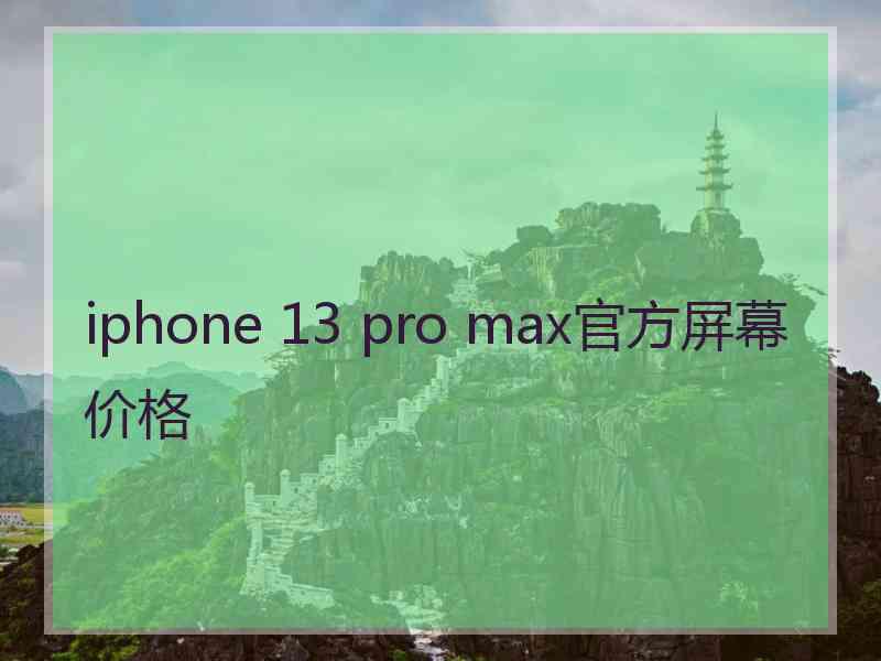 iphone 13 pro max官方屏幕价格