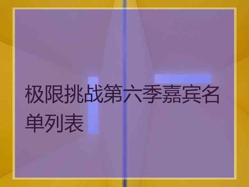 极限挑战第六季嘉宾名单列表