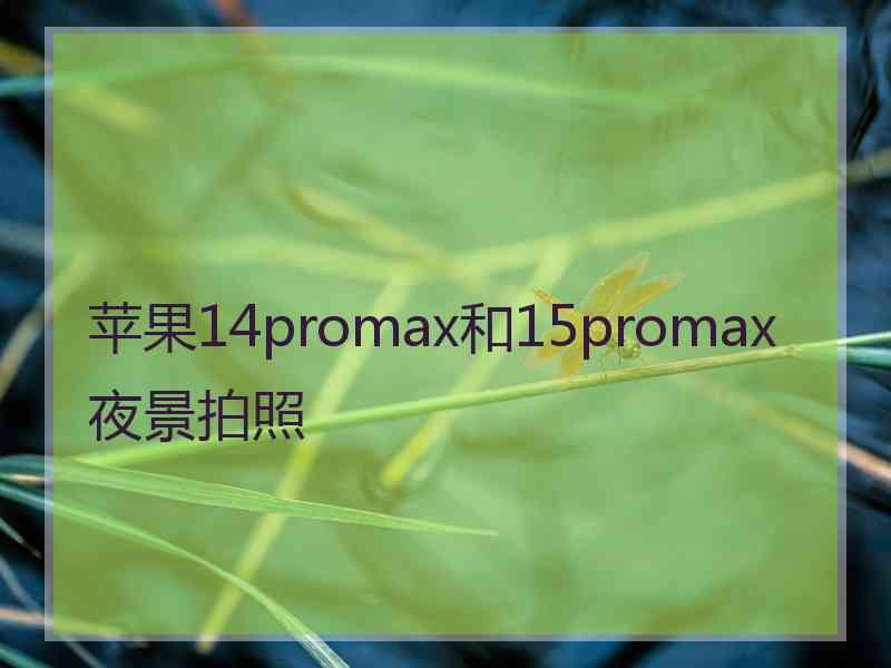 苹果14promax和15promax夜景拍照