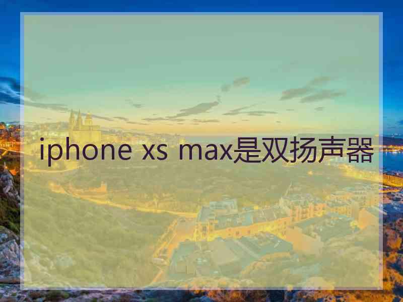 iphone xs max是双扬声器