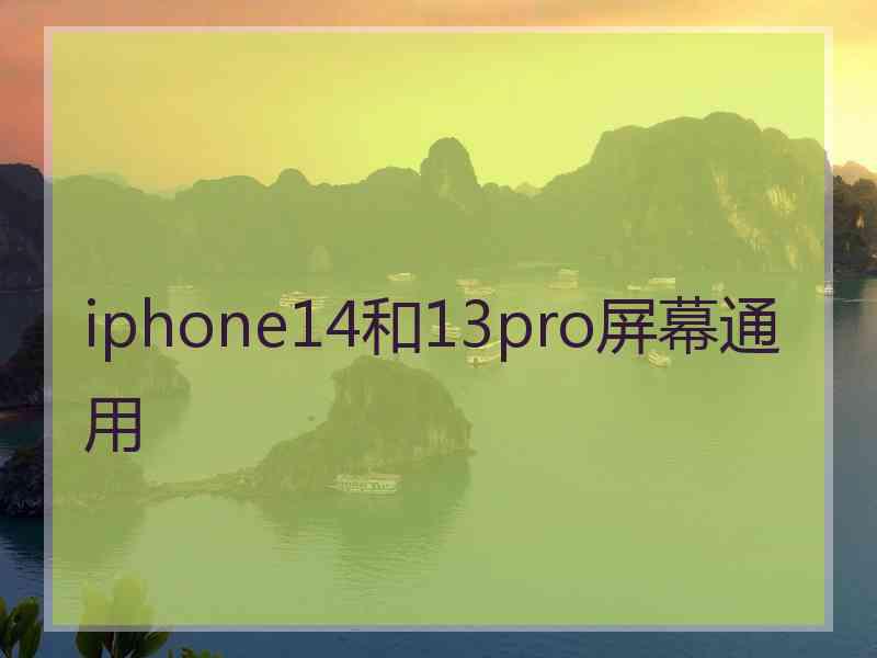 iphone14和13pro屏幕通用