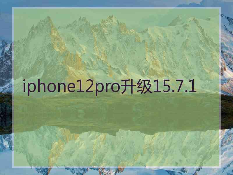 iphone12pro升级15.7.1