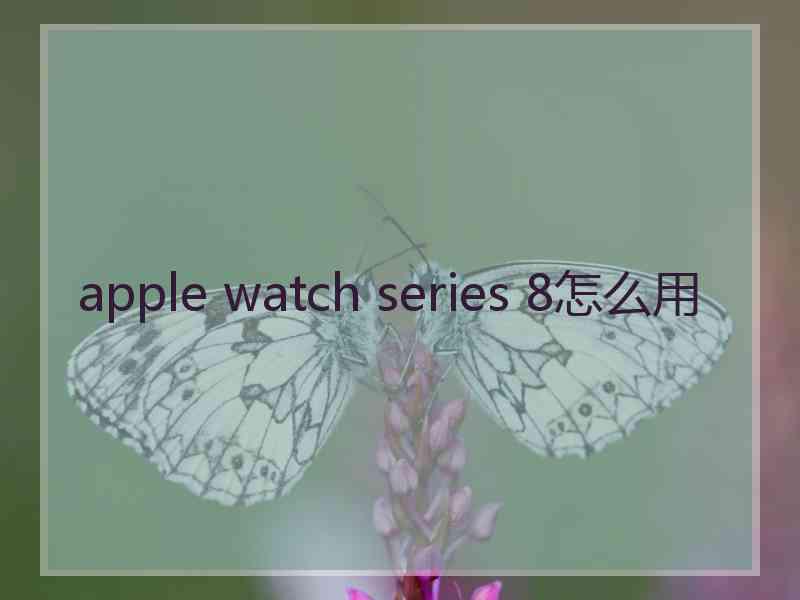 apple watch series 8怎么用