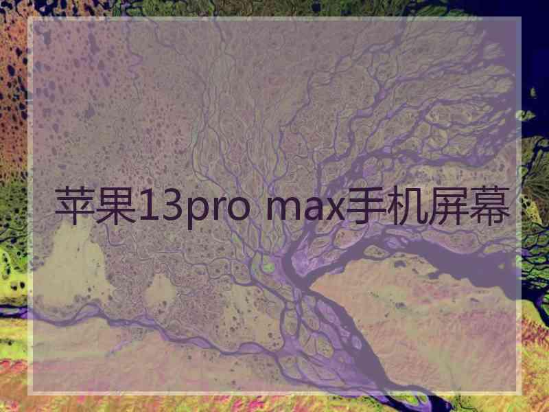 苹果13pro max手机屏幕